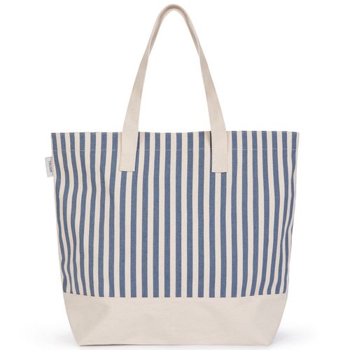 Trunk Large Stripe Holiday Tote Bag: Blue