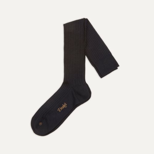 Dark Navy Wool Over-the-Calf Socks