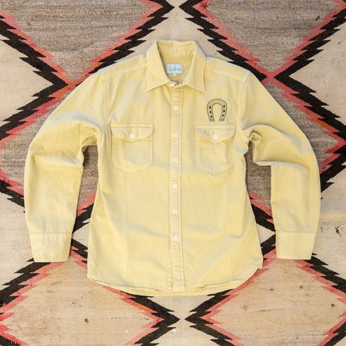 Horseshoe Chainstitched Herringbone Workshirt - Yellow Chamois