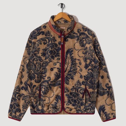 Damask Zip Fleece - Beige