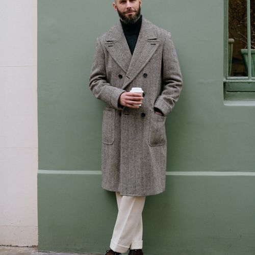 The Anthology x Permanent Style Polo Coat - Herringbone Donegal TweedThe Anthology x Permanent Style Polo Coat - Herringbone Donegal Tweed