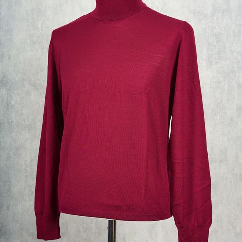 Ascot Chang Burgundy Extra-Fine Merino Wool Turtleneck Sweater (NOS)