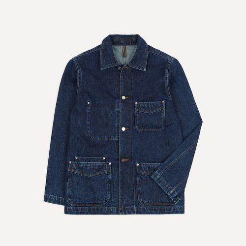 Stone Wash Selvedge Denim Five-Pocket Chore Jacket