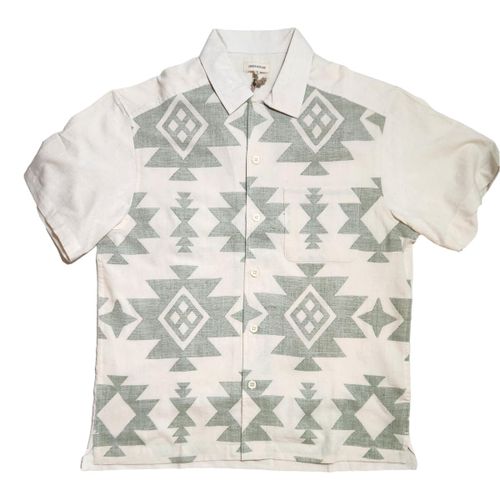 Khushi Camp Shirt Jamdani Sage Kora