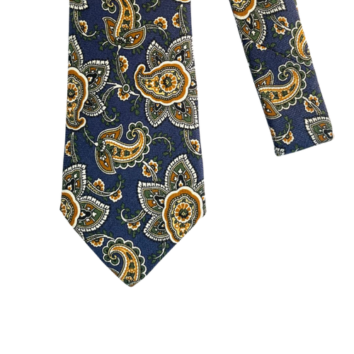 Kamakura Italian Collection Milano Style Tie- Green, Blue & Gold