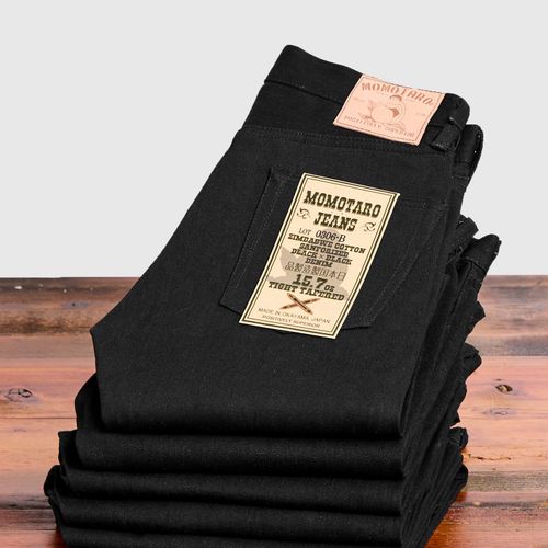 0306-B 15.7oz Black Selvedge Denim - Tight Tapered Fit