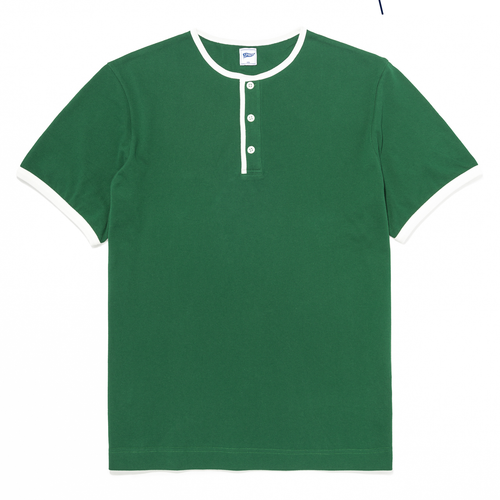 Pique Henley Shirt - Green