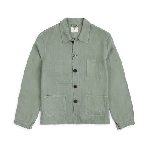 La Paz Batista Linen Work Jacket: Green Bay