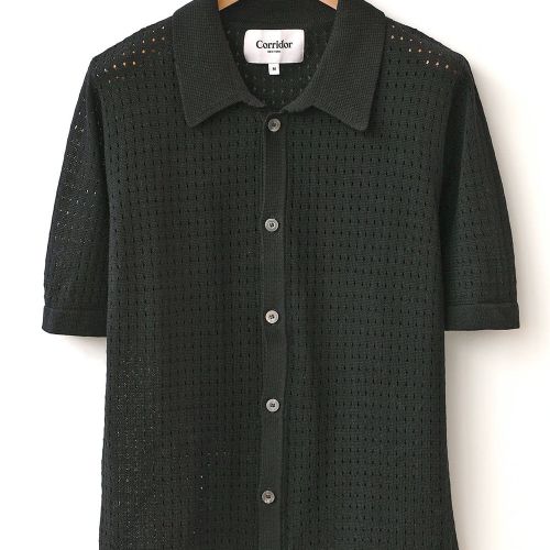 Pointelle Buttondown - Black