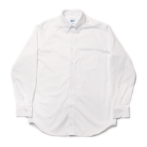 White Pinpoint Button Down Collar Shirt - Trim Fit