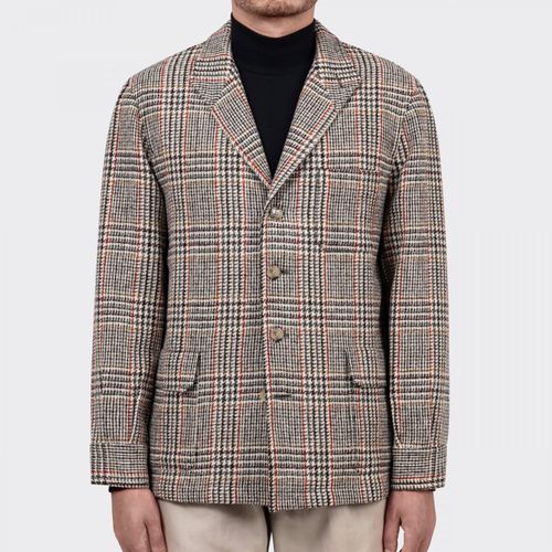 Harris Tweed Teba Jacket : Beige/Brown/Olive/Vermilion Red