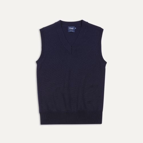 Navy Merino Wool Knitted Vest