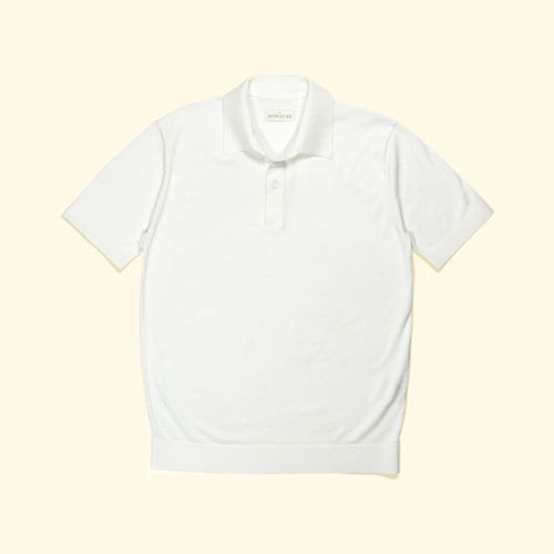 Superfine Knitted Short Sleeve Polo - Tennis WhiteSuperfine Knitted Short Sleeve Polo - Tennis White