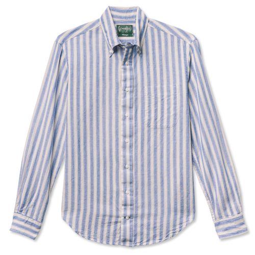 Blue Cotton/Ramie Cabana Stripe