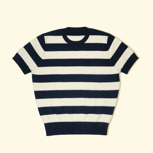 Knitted T-Shirt - Navy/White Nautical StripesKnitted T-Shirt - Navy/White Nautical Stripes