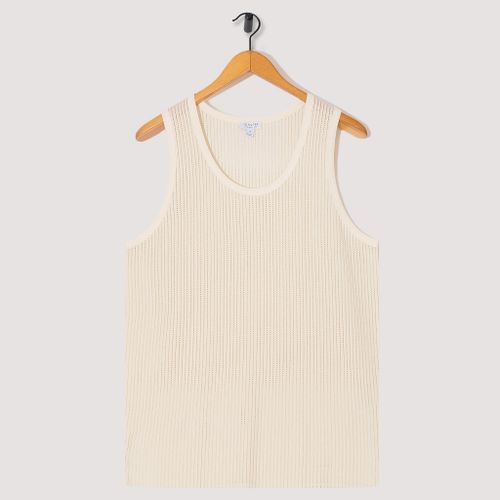 Linear Mesh Vest - Ecru