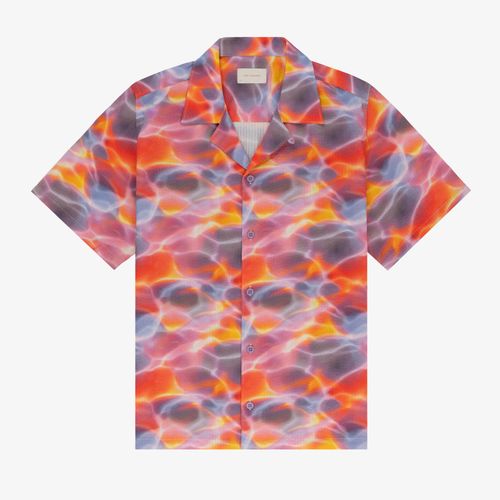 Aqua Print Seersucker Shirt