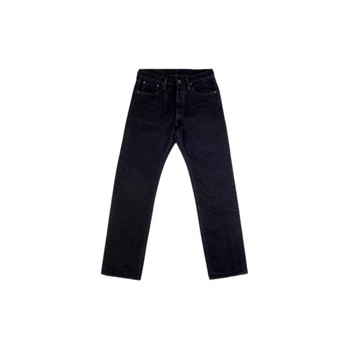 14oz Selvedge Denim Straight Cut Jeans Indigo Overdyed Black