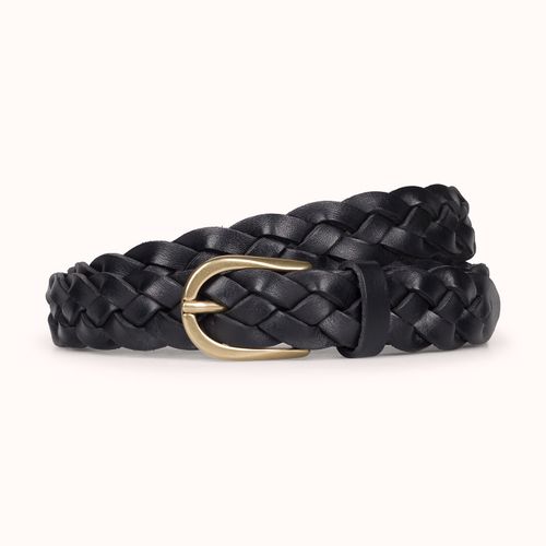 Woven Belt - Black Leather