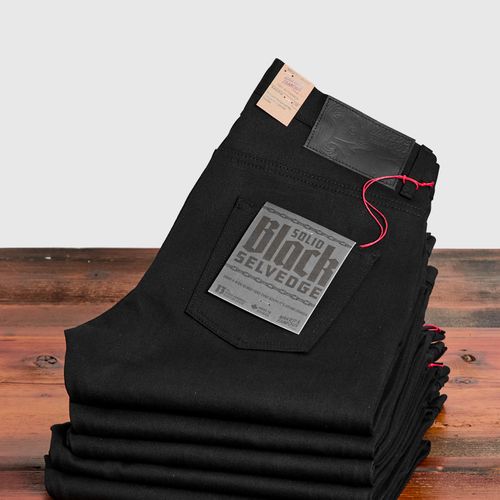 "Solid Black" 14oz Selvedge Denim - Easy Guy Fit