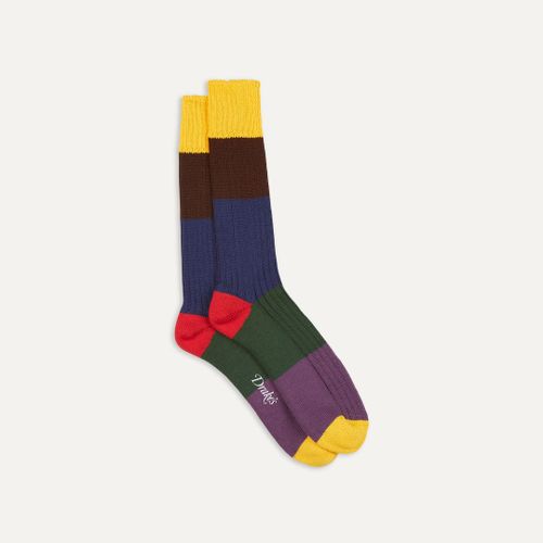 Yellow Multi Cotton Sports Socks