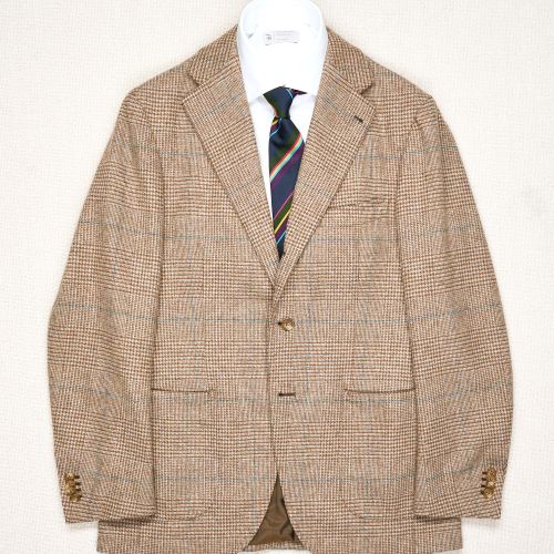 Casa Del Sarto Brown/Grey/Green Prince of Wales Tweed Wool Sport Coat (Pre-Owned)