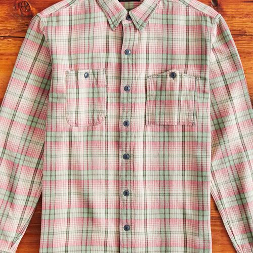 Butte Work Shirt in Sage/Pink