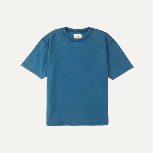 Indigo Cotton Crew Neck Hiking T-Shirt