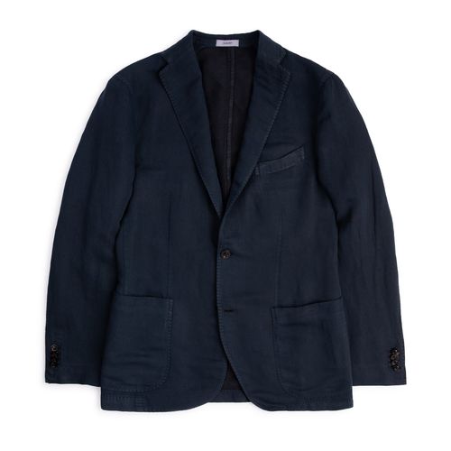 Boglioli Garment Dyed Cotton Linen K Jacket: Navy