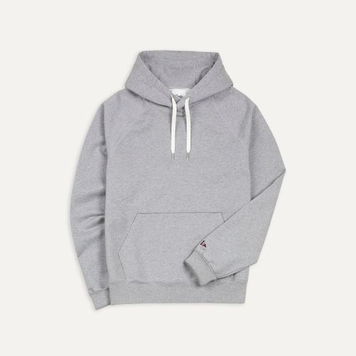 Grey Melange Cotton Hooded Sweatshirt