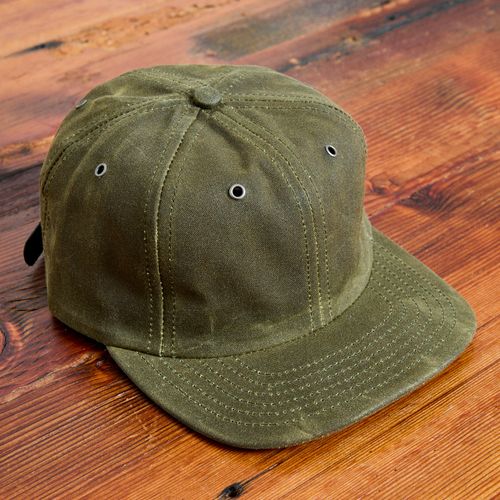 Waxed Canvas Baseball Cap in Olive