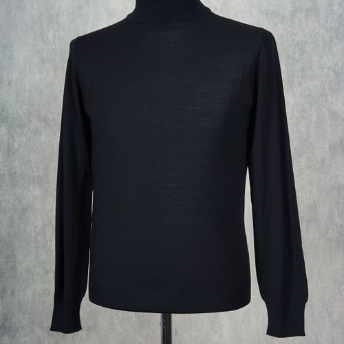 Ascot Chang Black Extra-Fine Merino Wool Turtleneck Sweater (NOS)