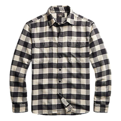 Buffalo Check Twill Workshirt Black Cream