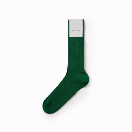 SOCKS Wide Rib Wool Green Green