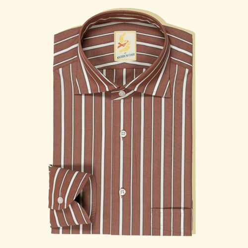 Bordeaux, Mocha and White Striped ShirtBordeaux, Mocha and White Striped Shirt