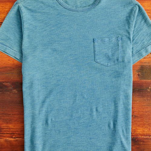 Slub Jersey Pocket T-Shirt in Washed Indigo