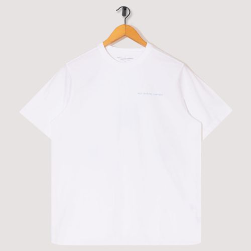 Pop For Peggs & Son Logo T-Shirt - White/Sky Blue