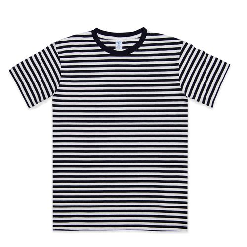 Narrow Stripe S/S C/N Tee / White/Navy