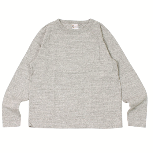 Felco Long Sleeved Binder Neck Crew Pocket Tee- Twisted Grey