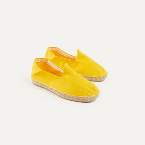 Yellow Herringbone Cotton Espadrilles