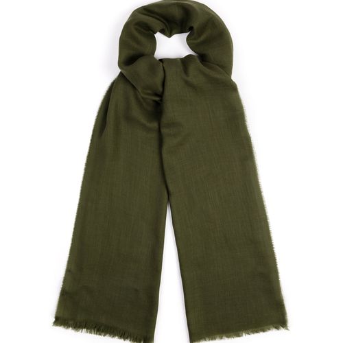 Begg x Co Wispy Solid Superfine Cashmere Scarf: Army