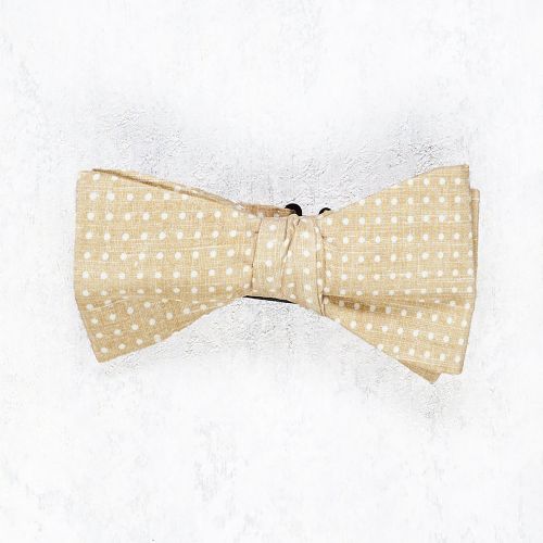 Anderson & Sheppard Sand Spotted Silk Bow Tie *sample* (Pre-Owned)