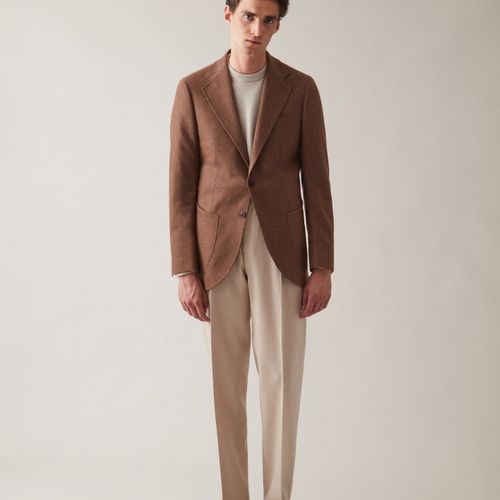 DAN SPORT Wool/Cashmere Blazer Brown Herringbone Brown Herringbone