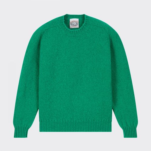 Brushed Wool Crewneck Knit : Kelly Green