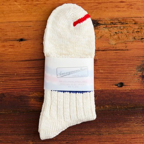 3 Line Quarter Length Sock in Off White