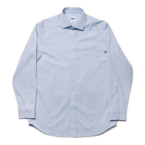 Blue Pinpoint Spread Collar Shirt - Trim Fit