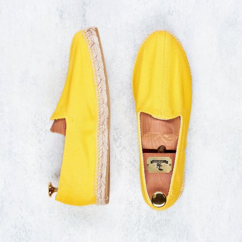 Drake's Yellow Herringbone Canvas Espadrilles *sample* (Pre-Owned)