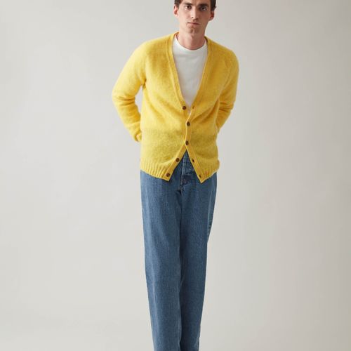 BRIAN Shaggy Cardigan Yellow Yellow