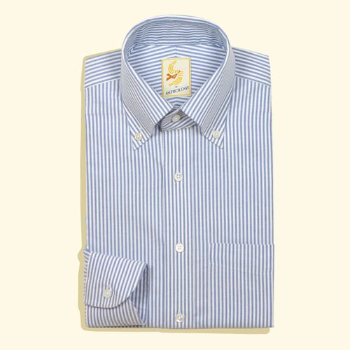 Blue and White Brushed Oxford Button-Down ShirtBlue and White Brushed Oxford Button-Down Shirt