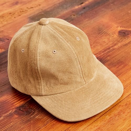 6-Panel Suede Cap in Camel